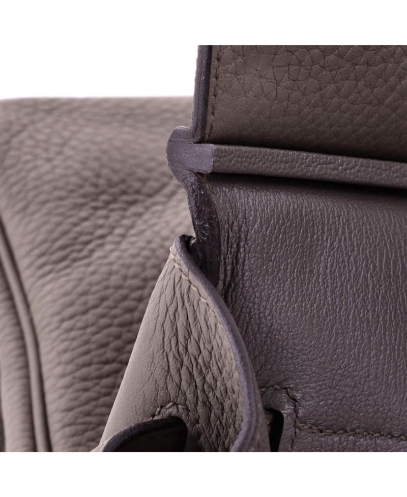 Pre-Owned Hermes Birkin 35 Handbag Grey Clemence with Palladium Hardware