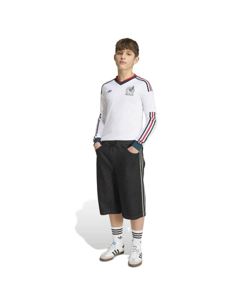 Big Boys and Girls White Mexico National Team 2026 Away Replica Long Sleeve Jersey