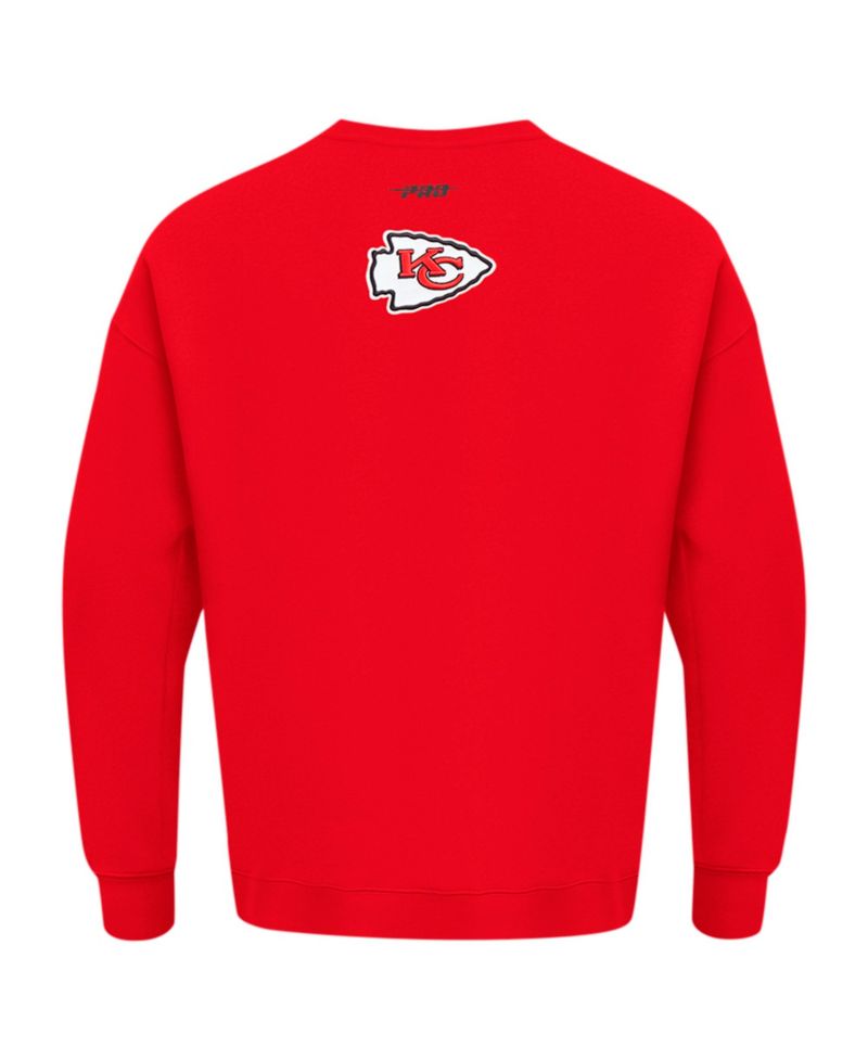 Men's Red Kansas City Chiefs Turn It Up Drop Shoulder Pullover Sweatshirt