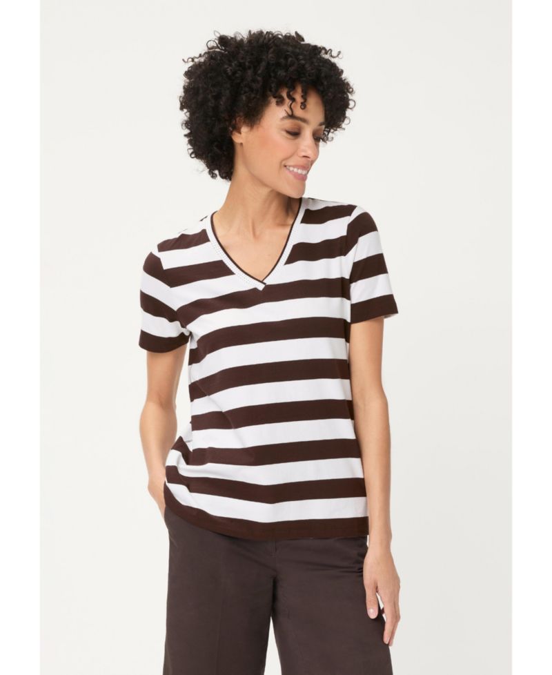 Women's Stripe V-Neck T-Shirt