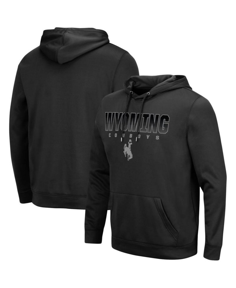 Men's Black Wyoming Cowboys Blackout 3.0 Pullover Hoodie