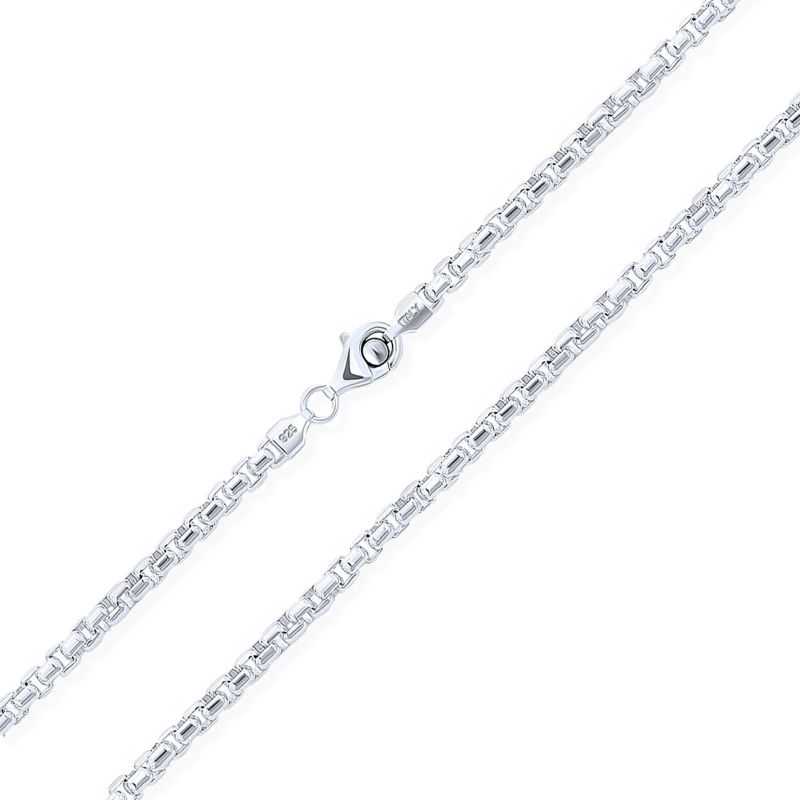 Heavy Solid 5MM Thick .925 Sterling Silver Box Link Chain Necklace 24"
