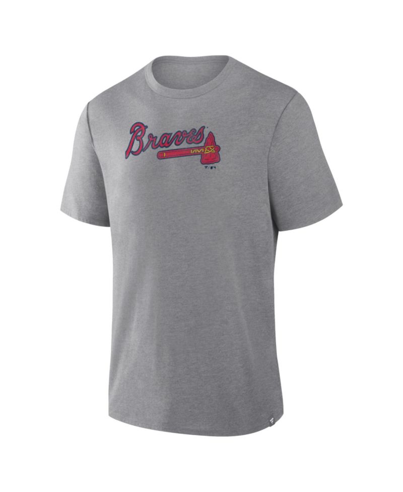 Men's Heather Gray Atlanta Braves Play Tribute Tri-Blend T-Shirt