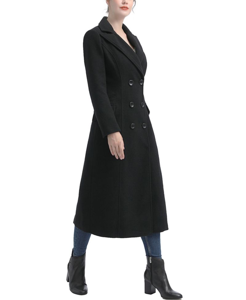 Women's Ovie Double Breasted Wool Blend Long Coat