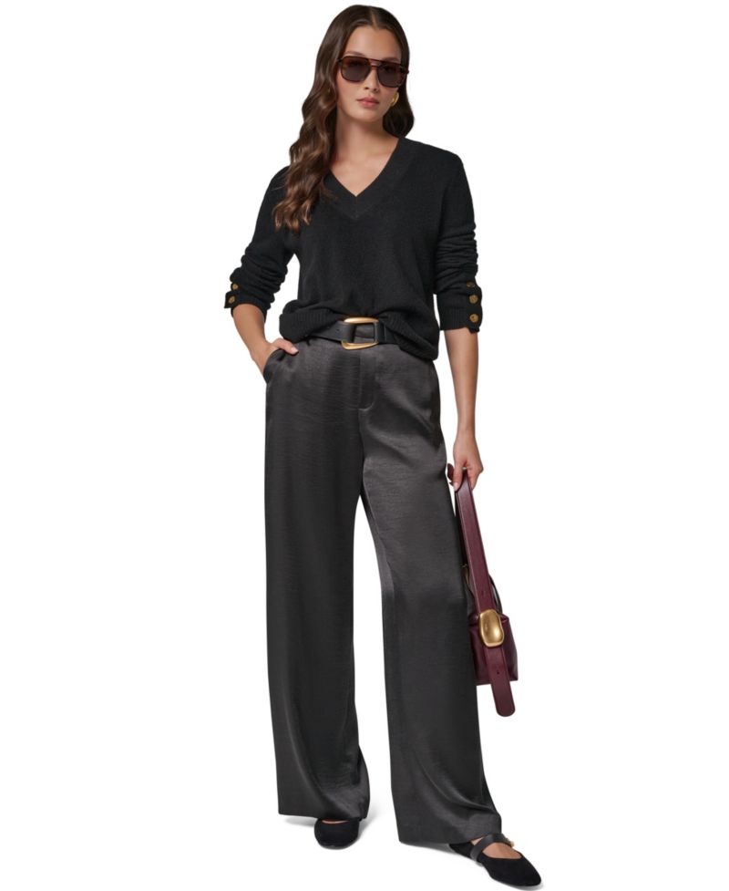 Women's Cashmere Long-Sleeve V-Neck Sweater