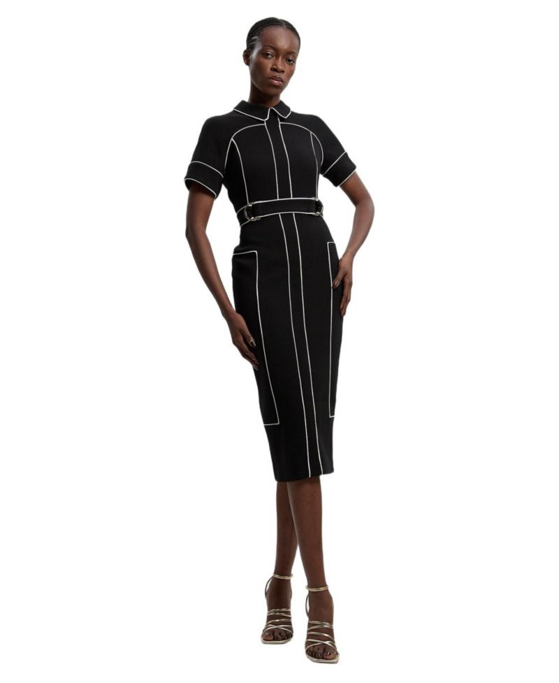 Women's Compact Stretch Pencil Midi Dress