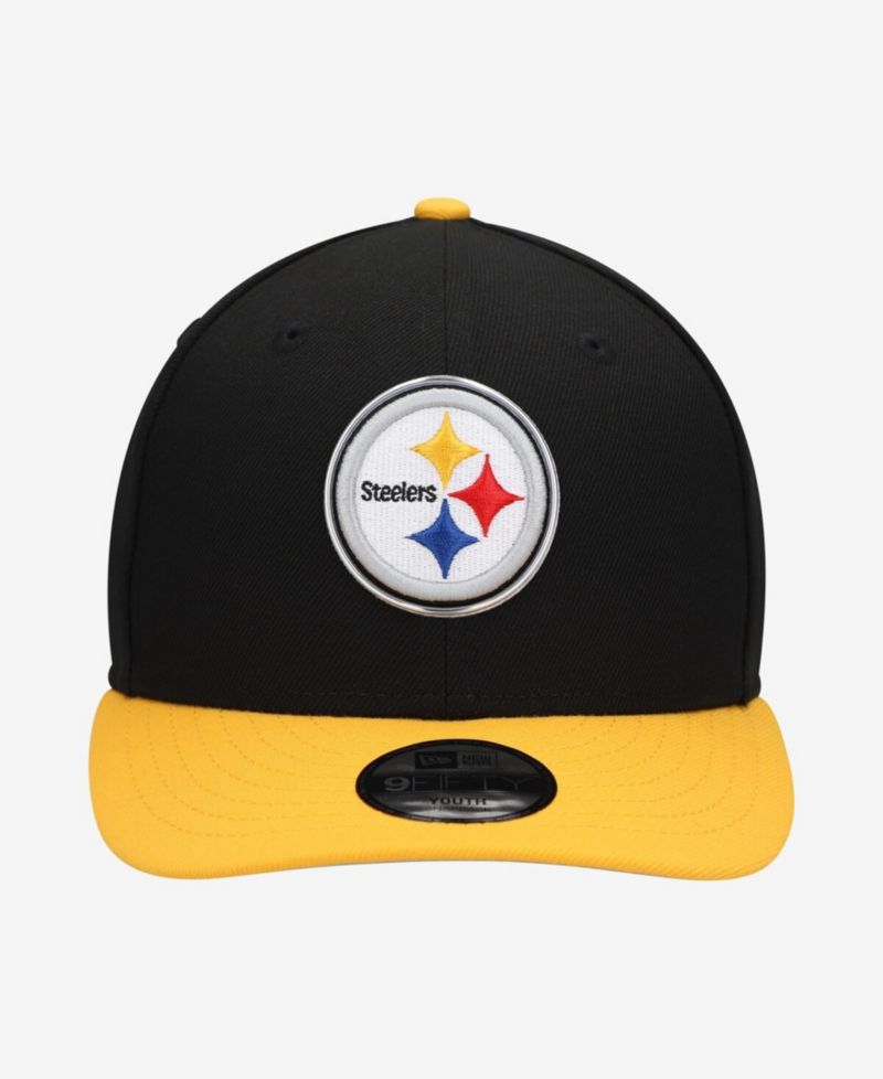Big Boys and Girls Black/Gold Pittsburgh Steelers 2026 NFL Draft Pre-Curved 9FIFTY Snapback Hat