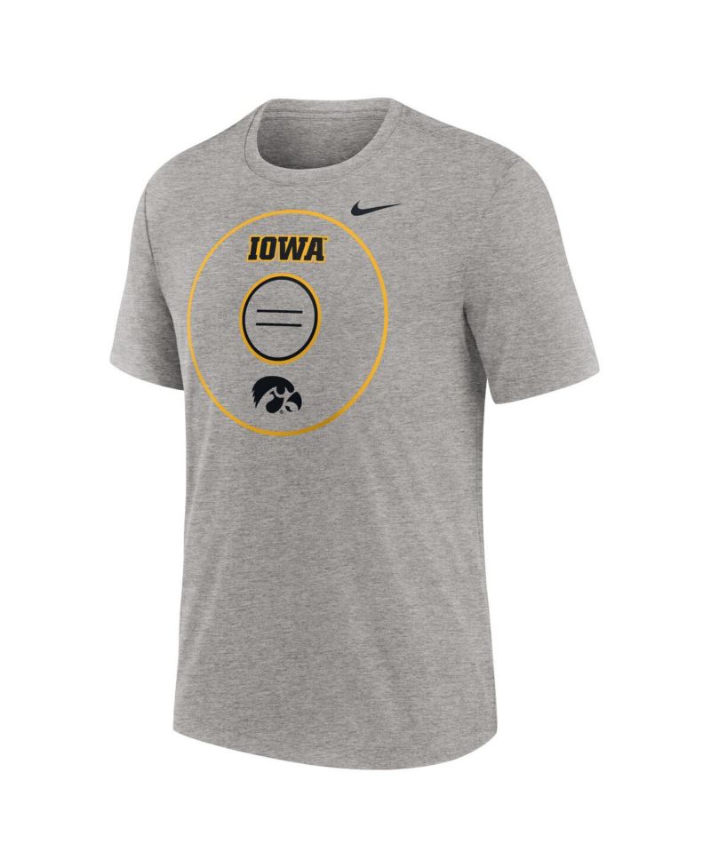 Men's Heather Gray Iowa Hawkeyes Campus Local Tri-Blend T-Shirt