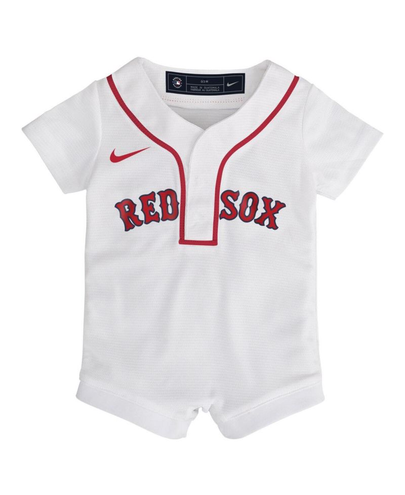 Baby Boys and Girls White Boston Red Sox Home Replica Romper Jersey