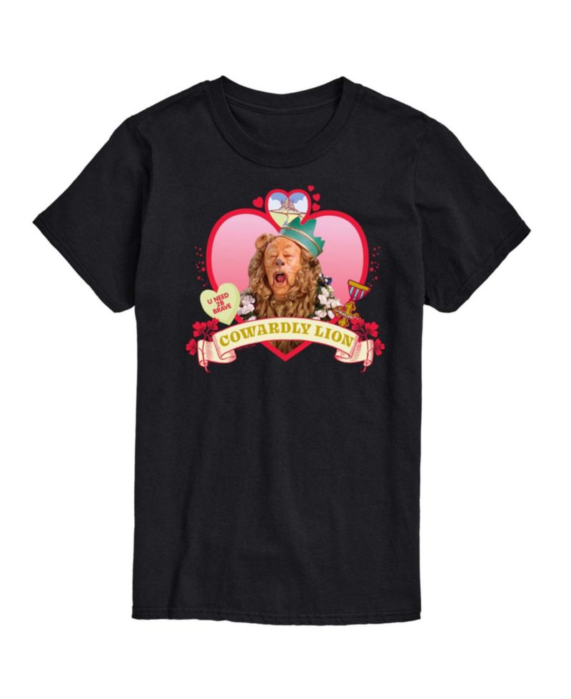 Men's Wizard of Oz Heart Cowardly Lion Printed Short-Sleeve Graphic T-Shirt