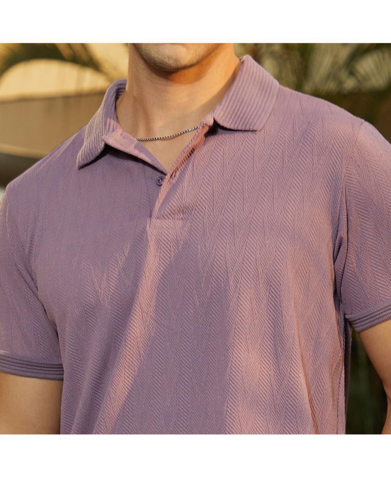 Men's Beaver Brown Spirit Weave Polo T-Shirt