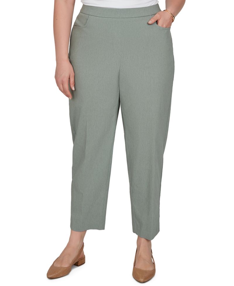 Plus Size Provence Millennium Flat-Front Pull-On Cropped-Ankle Pants