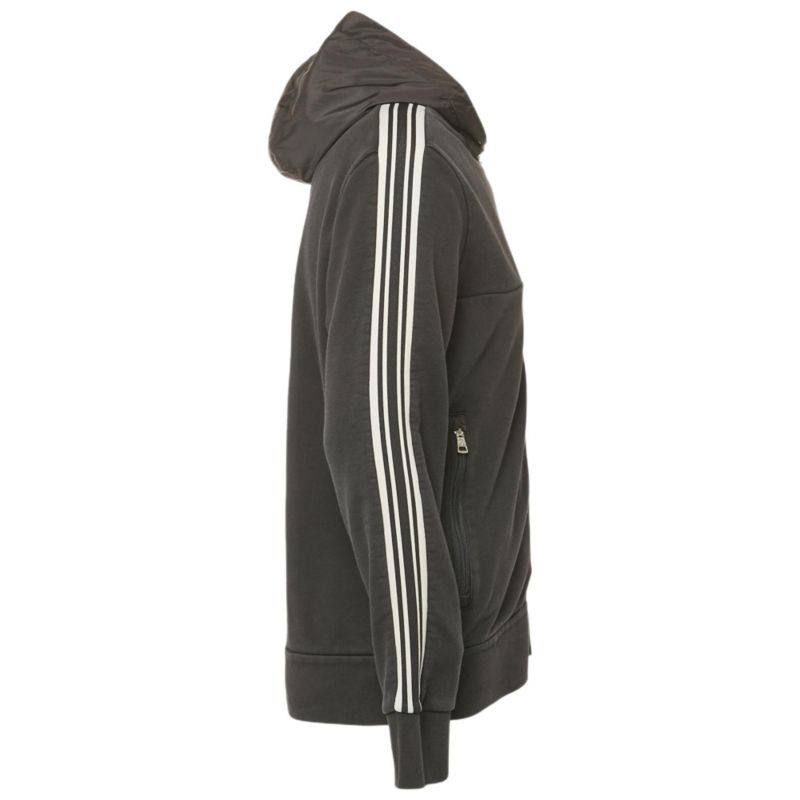 Men's Black Jersey Zip-Up Hooded Jacket