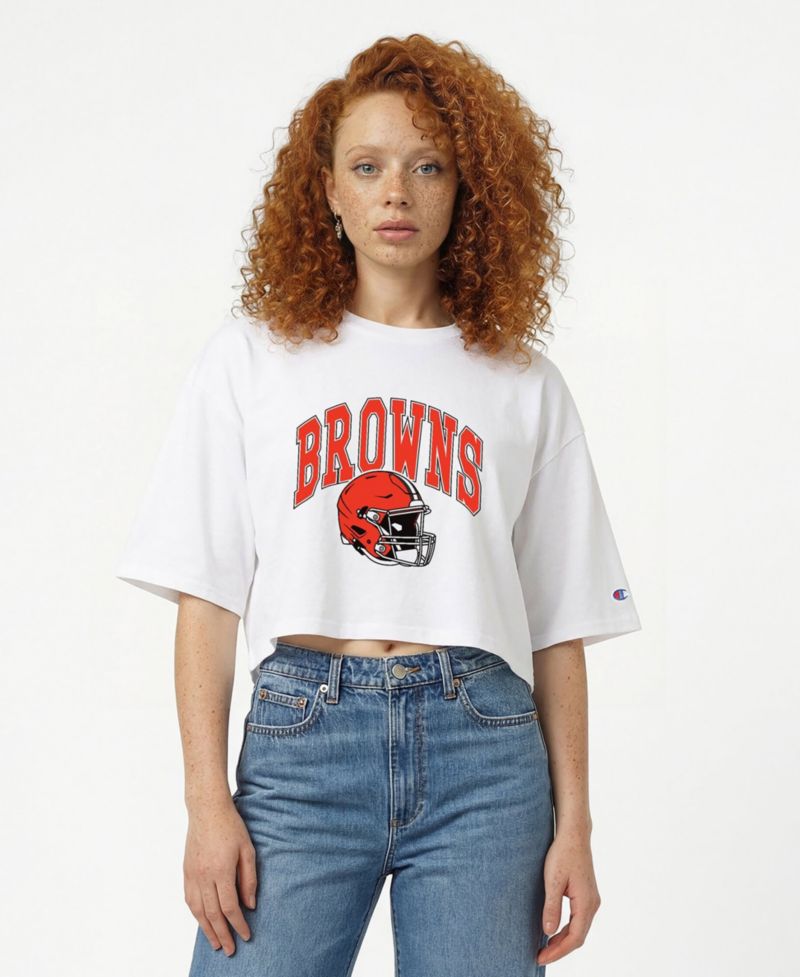 Women's Cleveland Browns Oversized Cropped T-Shirt