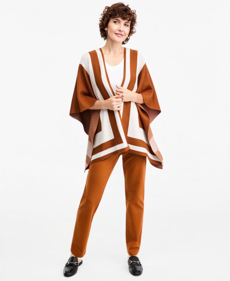 Plus Size Colorblock D O Cardi Open-Front Kimono Sleeves Cardigan