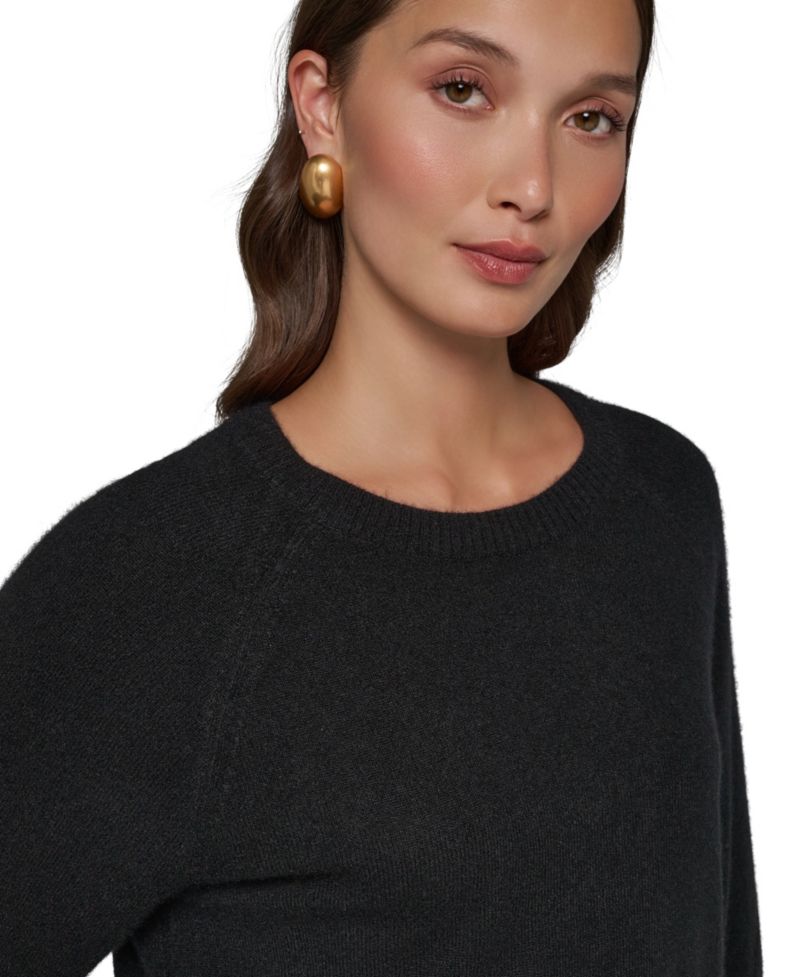 Women's Cashmere 3/4-Sleeve Tulip Crewneck Sweater