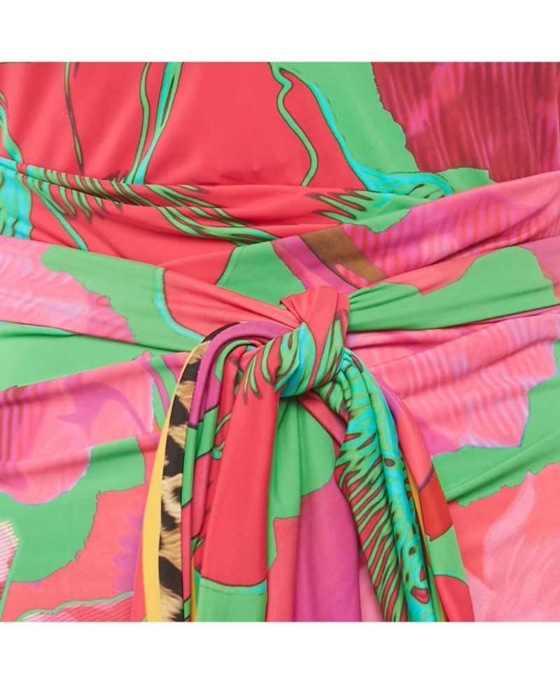 Women's Pink Printed Jersey Mini Dress