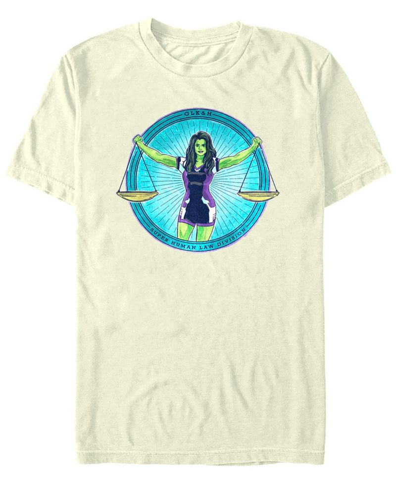 Men's She Hulk Super Human Law Division Badge Short Sleeve T-shirt