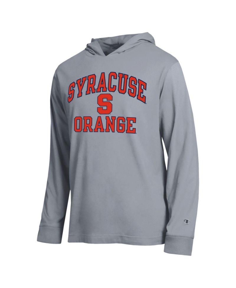 Men's Heather Gray Syracuse Orange High Motor All-Star Long Sleeve Hooded T-Shirt
