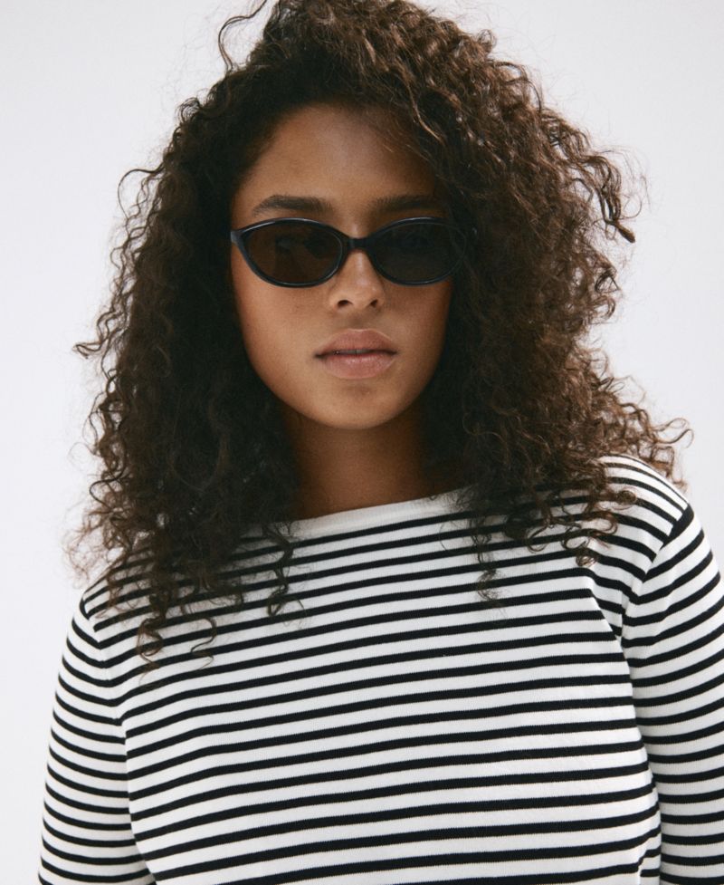 Women's Striped Crewneck Long-Sleeve Sweater