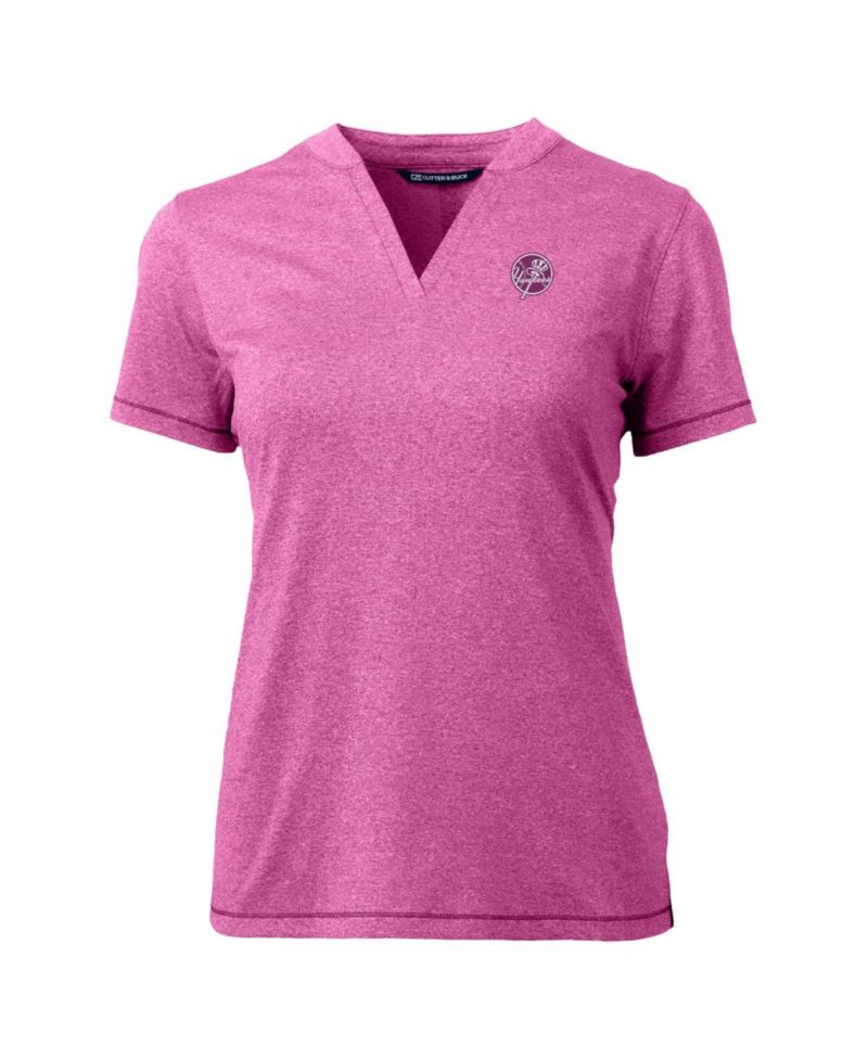 Women's Light Pink New York Yankees Forge Heathered Stretch Blade Top