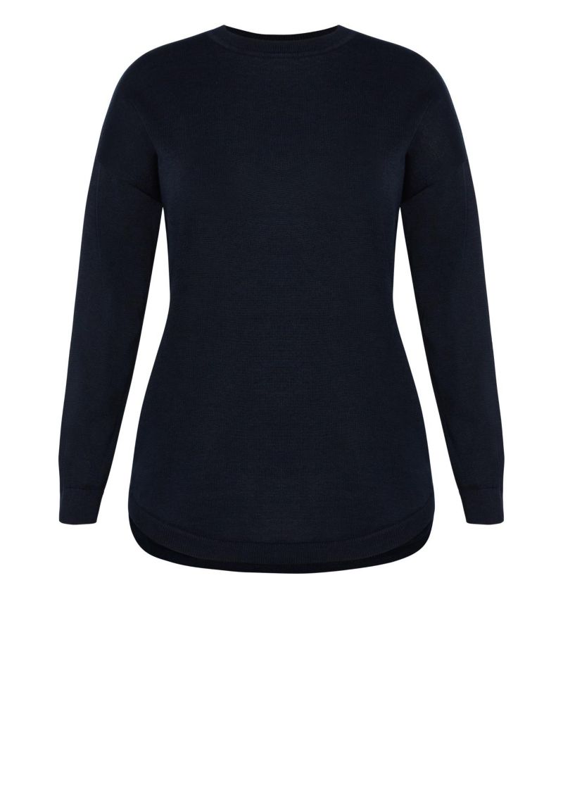 Women's Plus Size Tully Curved Hem Sweater