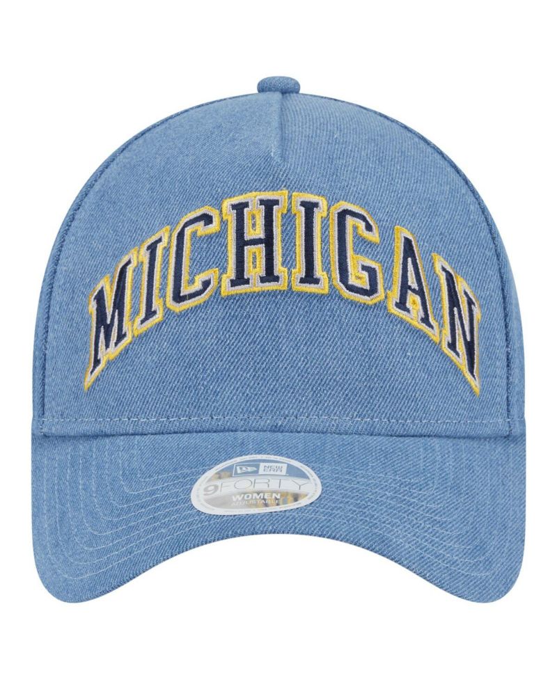 Women's Denim Michigan Wolverines A-Frame 9FORTY Adjustable Hat
