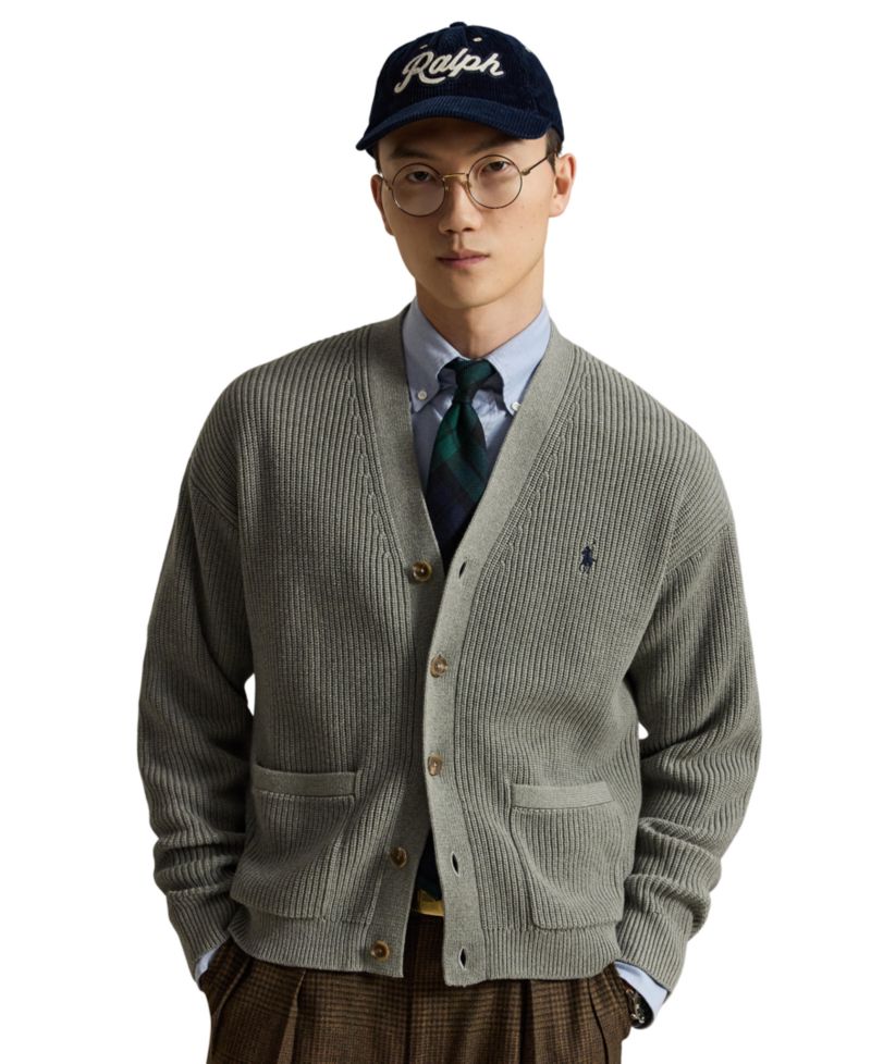 Men's Relaxed-Fit Textured Cardigan