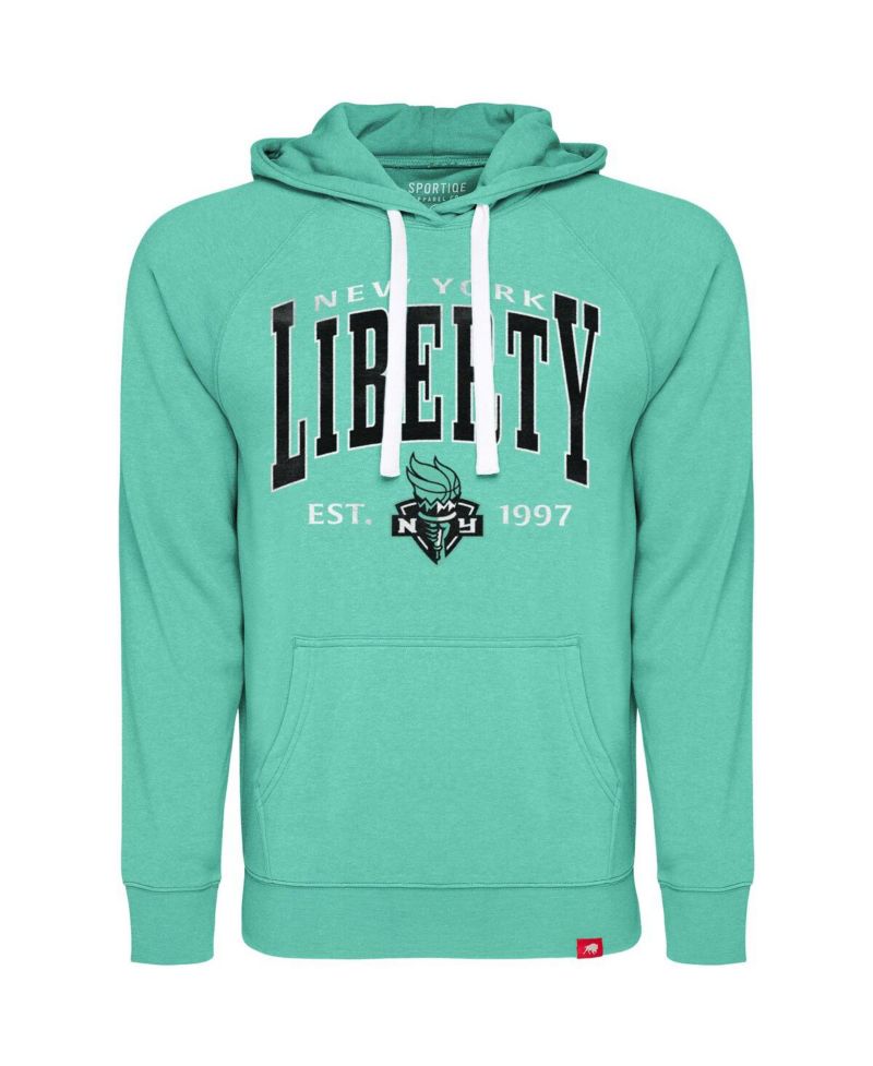 Men's and Women's Mint New York Liberty Olsen Raglan Tri-Blend Pullover Hoodie