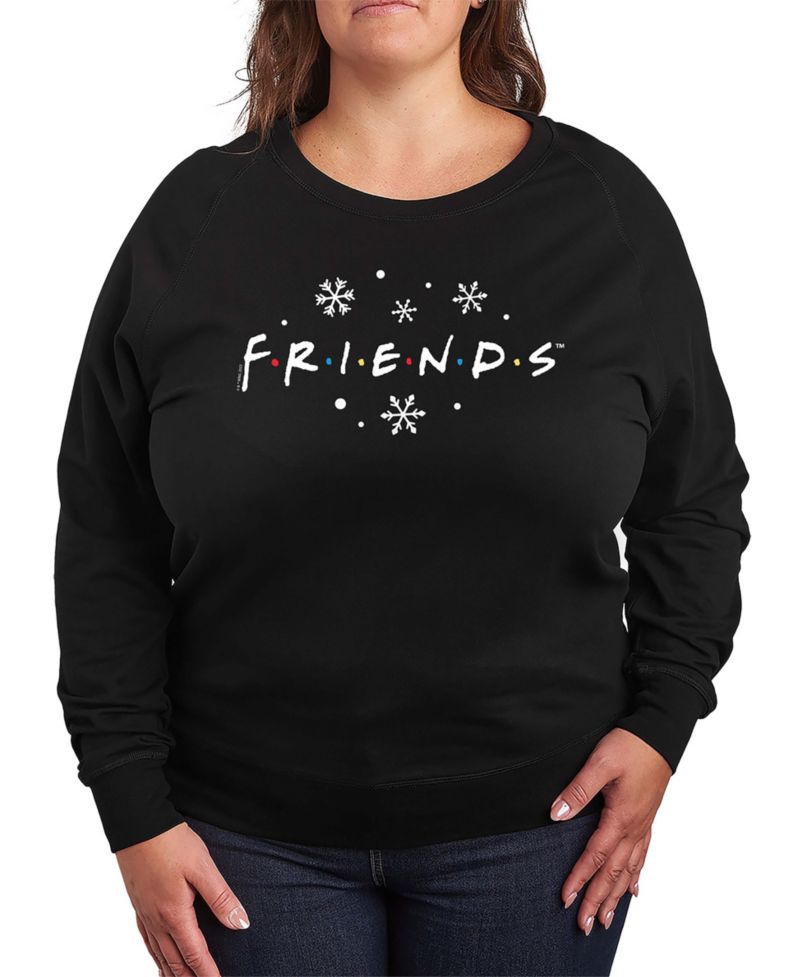 Plus Size Friends Christmas Logo French Terry Long Sleeve T-Shirt