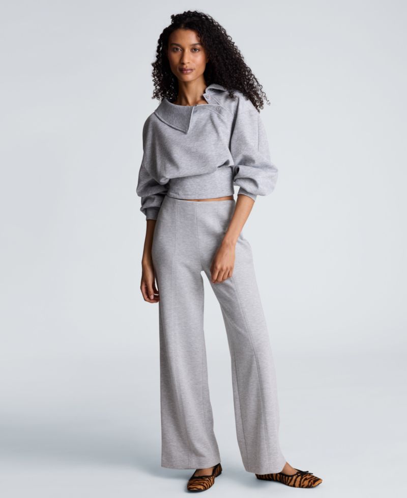 Women's Asymmetric Collar Pleated Long-Sleeve Top