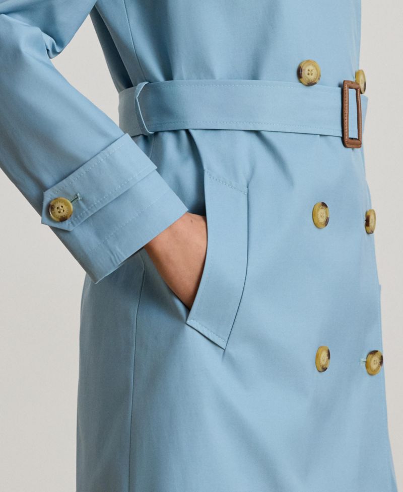 Petite Belted Water-Resistant Trench Coat