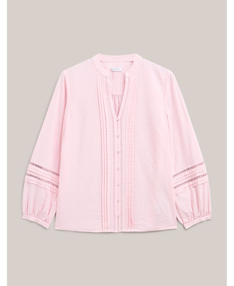Women's Lucilla Pintuck Mandarin Collar Blouse