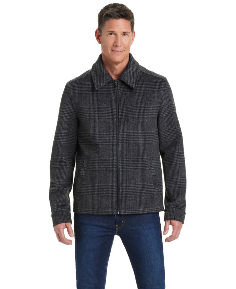 Men's Shirt Collar Plaid Wool Hipster Jacket