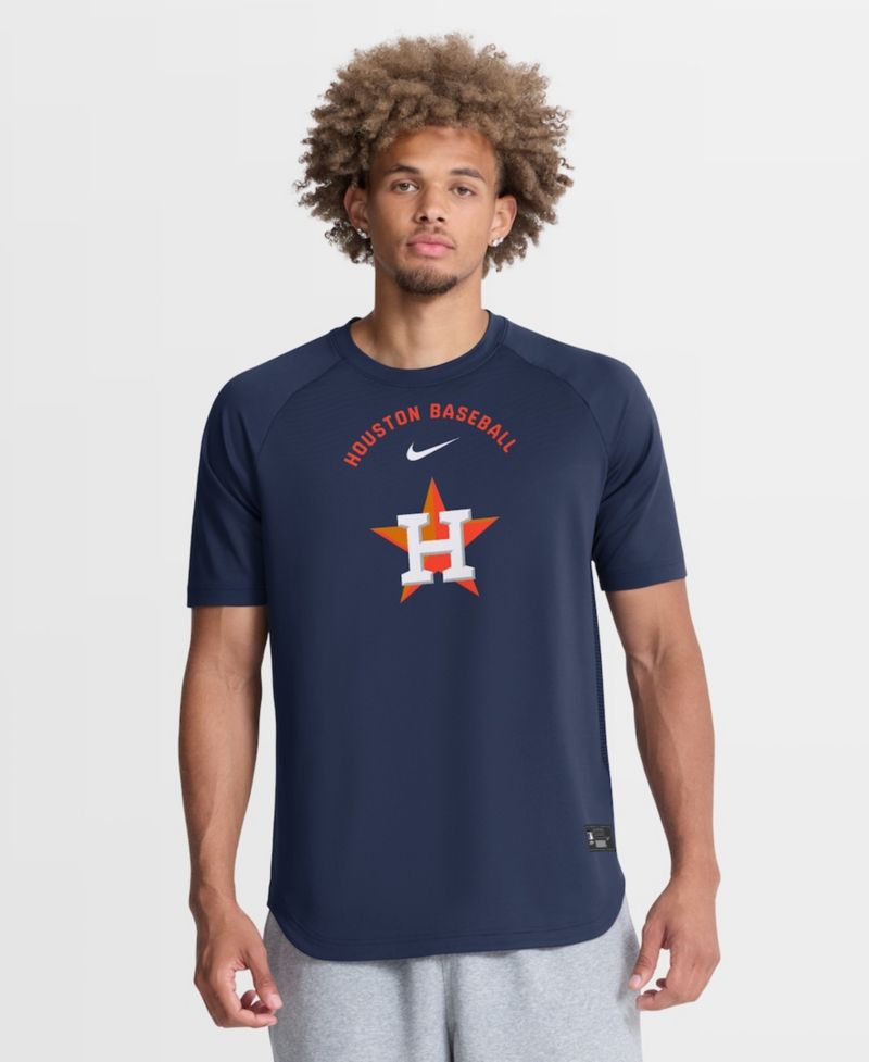 Men's Navy Houston Astros Authentic Collection Batting Practice Pre-Game Raglan Dri-FIT T-Shirt