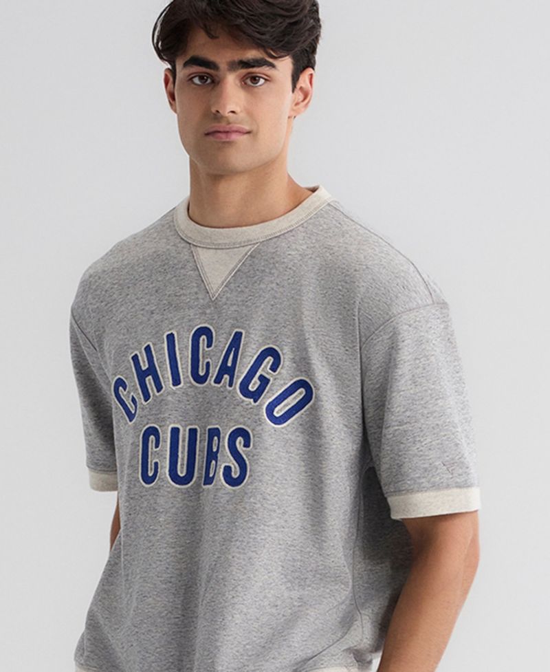Men's Chicago Cubs Iconic Terry Short-Sleeve Sweatshirt