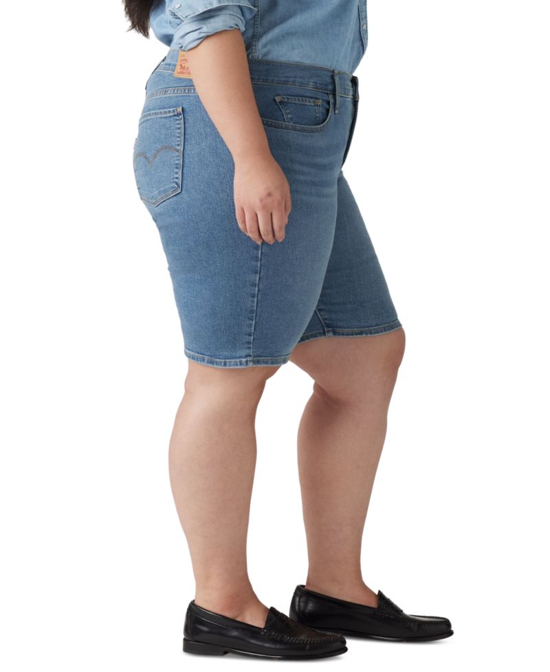 Plus Size Mid-Rise Shaping Bermuda Shorts