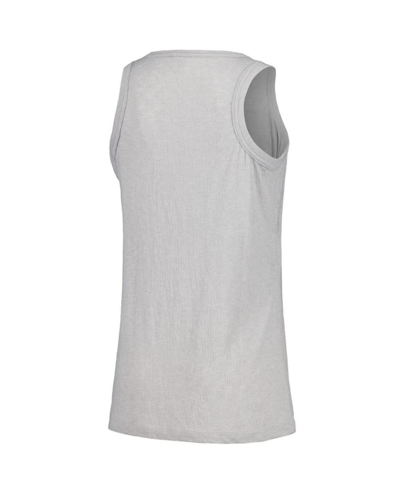 Women's Gray Miami Marlins Gauze High Neck Tank Top