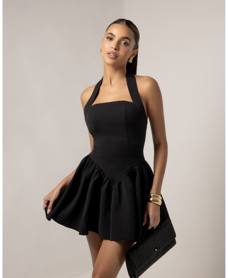 Women's Halter Contour A-Line Mini Dress