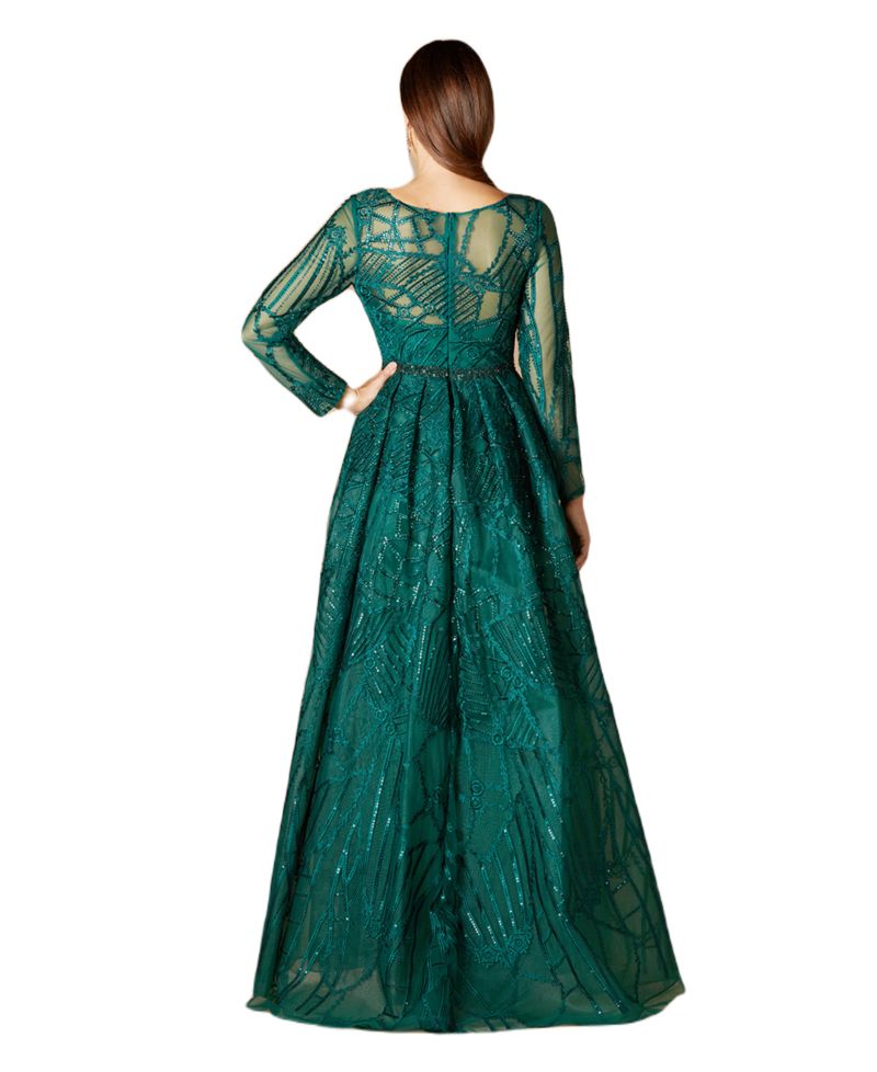 Women's Gorgeous Overskirt Dress with Long Sleeves