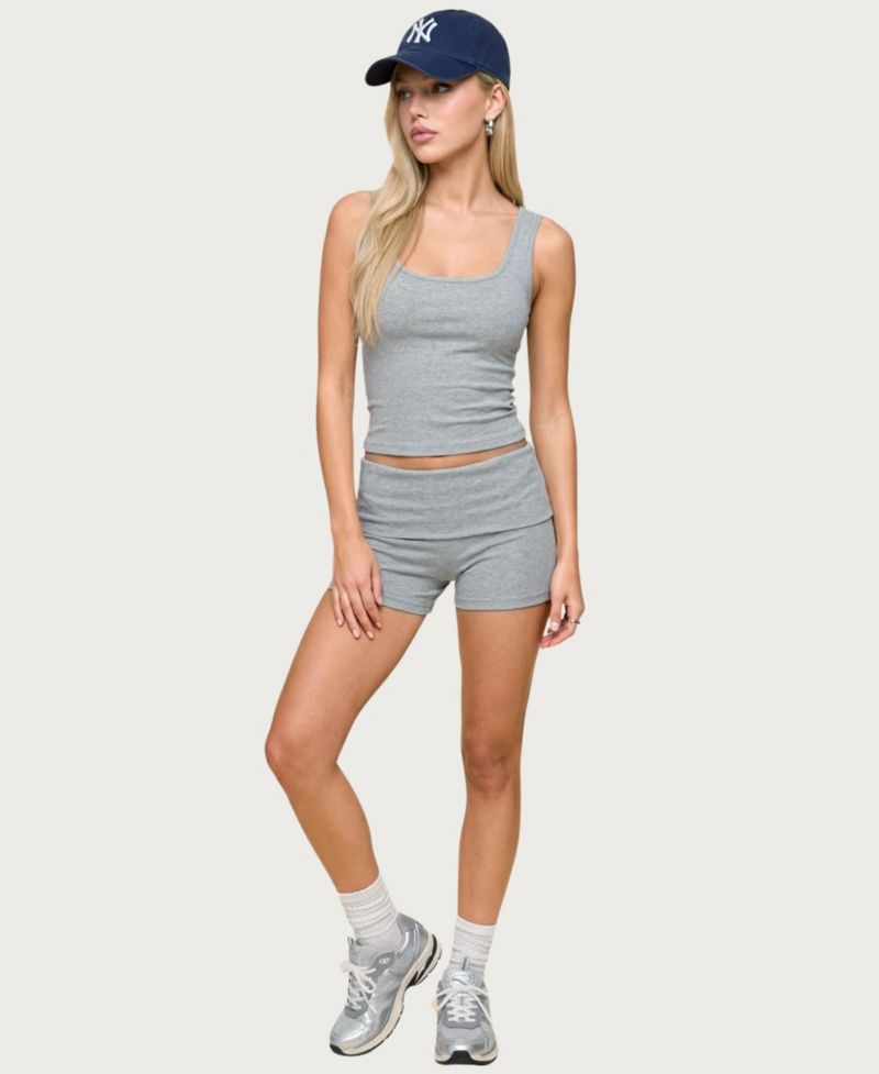 Women's Audrea Ribbed Foldover Biker Shorts