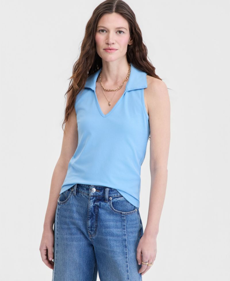 Women's Racerback Polo Tank Top