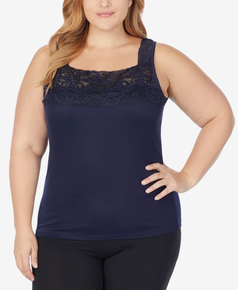 Plus Size SofTech Stretch Lace Detail Cami