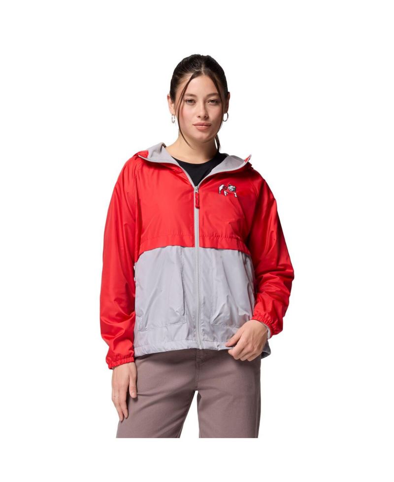 Women's Red/Grey Georgia Bulldogs Spire Hoodie Windbreaker