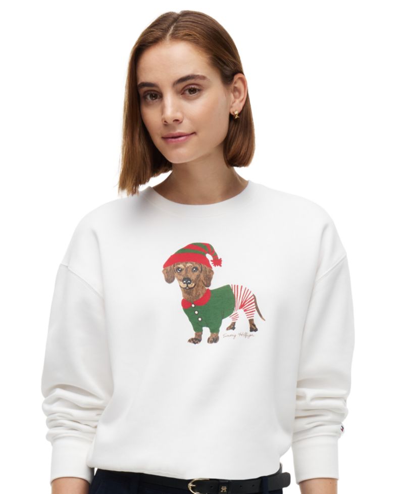 Women's Holiday Graphic Cotton-Blend Sweatshirt