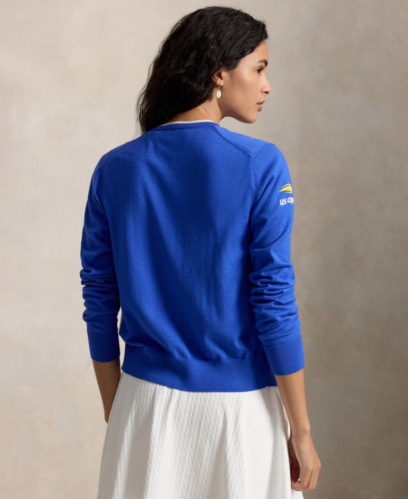 Women's US Open Crew Neck Long-Sleeve Cardigan Sweater
