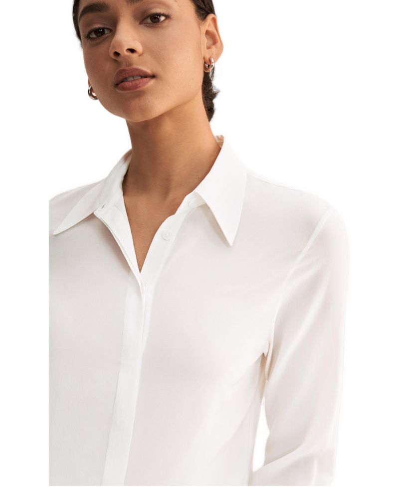 Women's Wrinkle Free Basic Silk Shirt