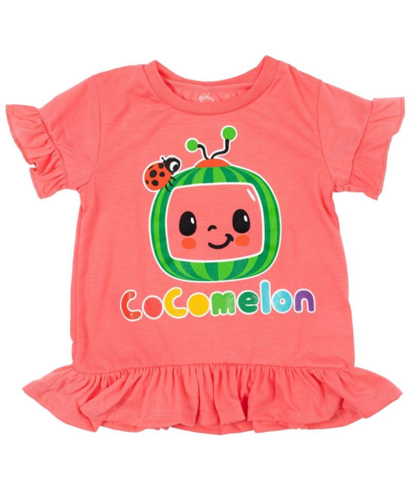 Baby Girls JJ Yoyo Tomtom Peplum T-Shirt and Bike Shorts Outfit Set Pink