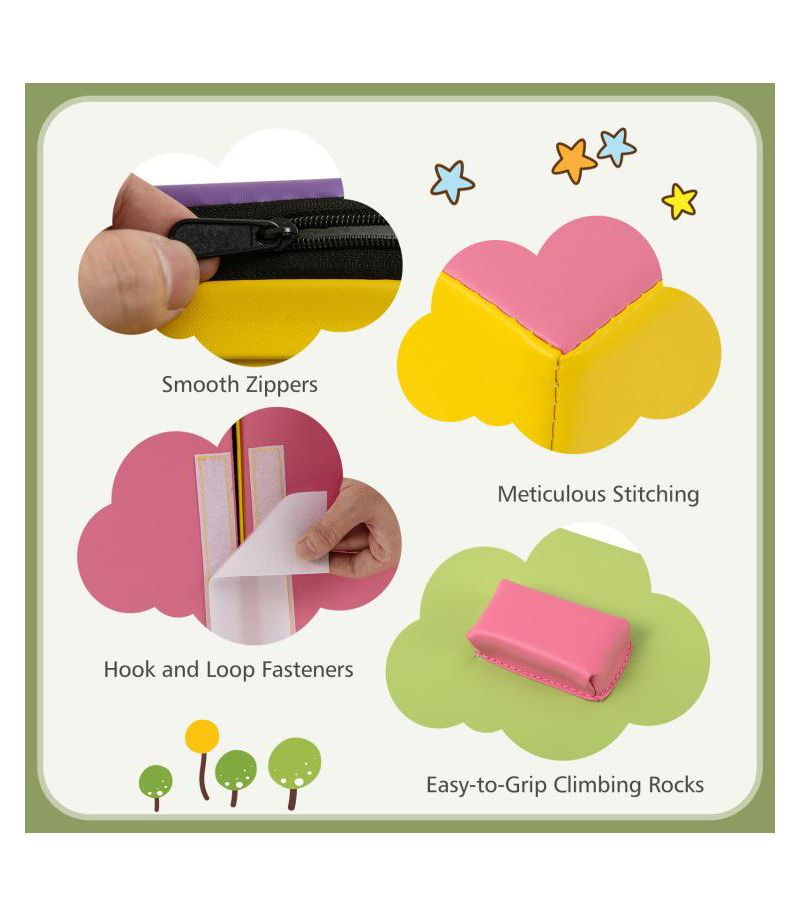 6 Piece Foam Climbing Blocks with Hook and Loop Fasteners