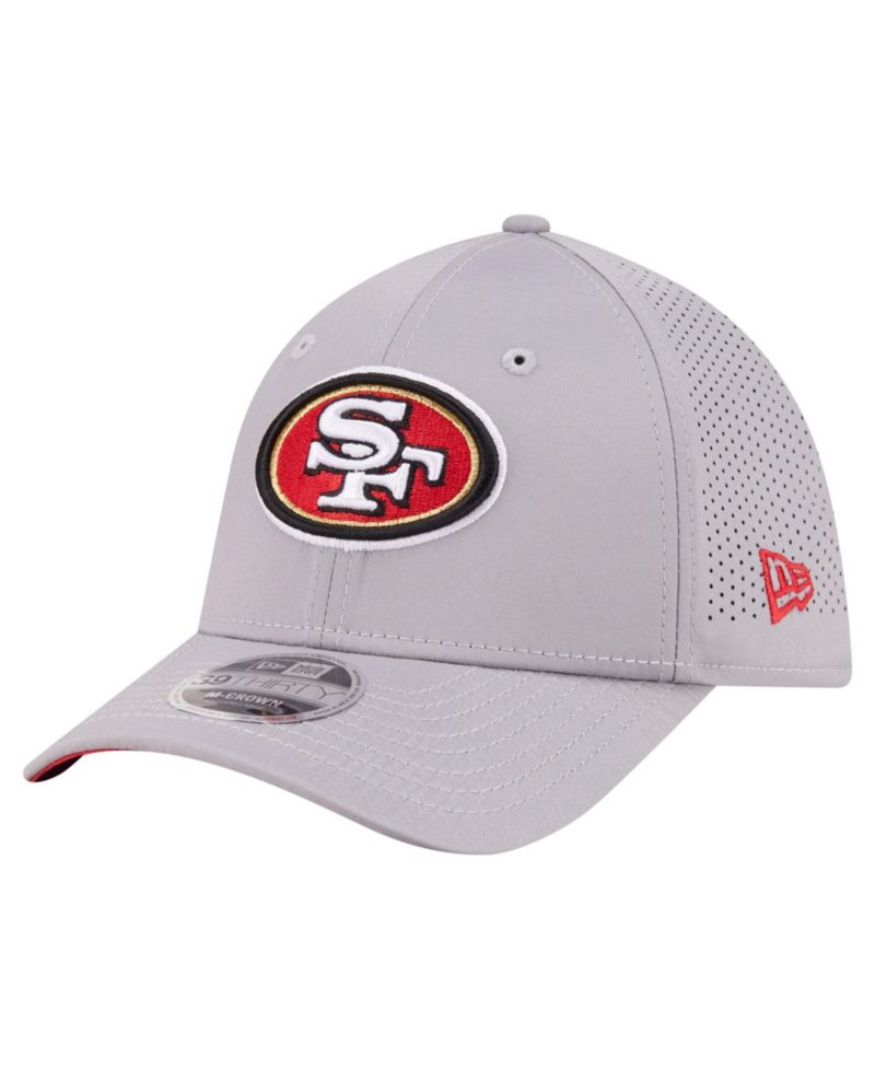 Men's Gray San Francisco 49ers Perforated 39THIRTY M-Crown Flex Hat